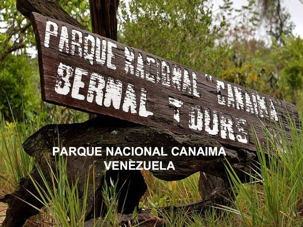 Cartel del parque nacional Canaima